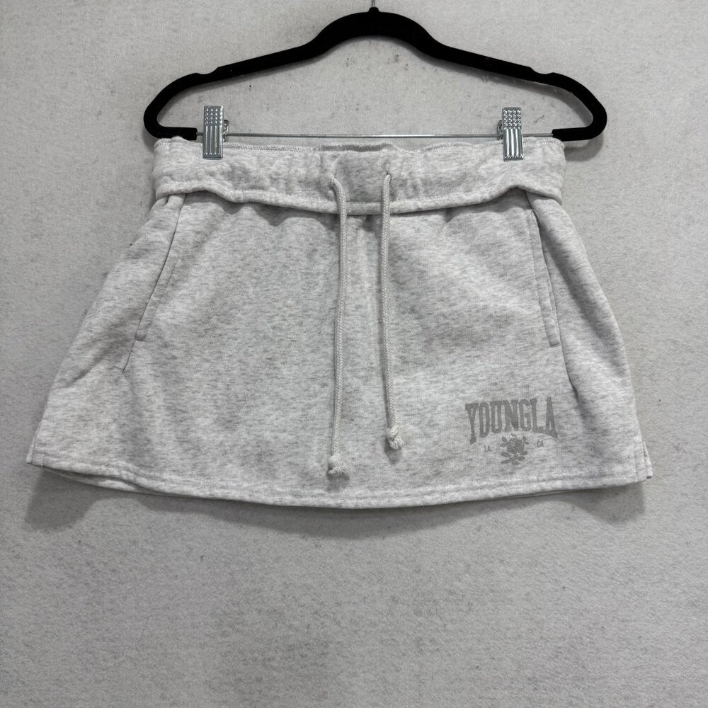 YoungLA Light Gray Drawstring Skort